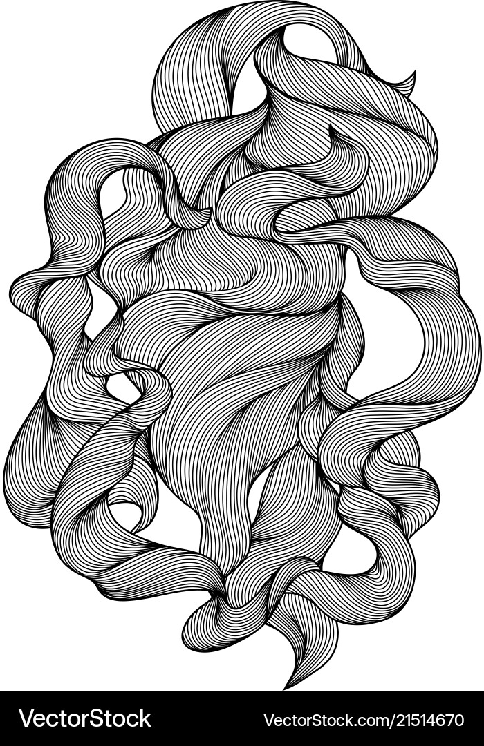 Flowing Wave Curls vector image