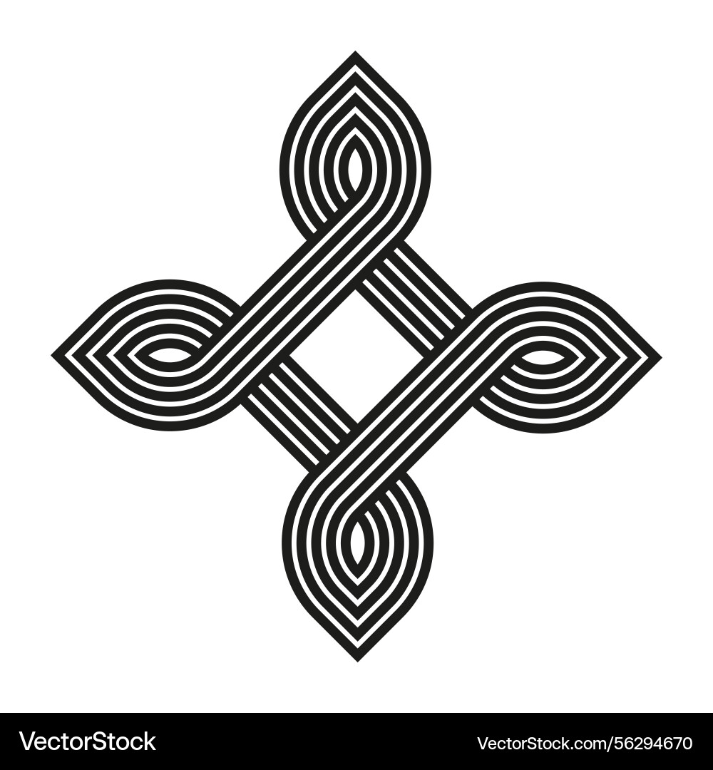 Geometric knot shape twisted stripe element bold Geometric knot shape twisted stripe element bold Vector Image