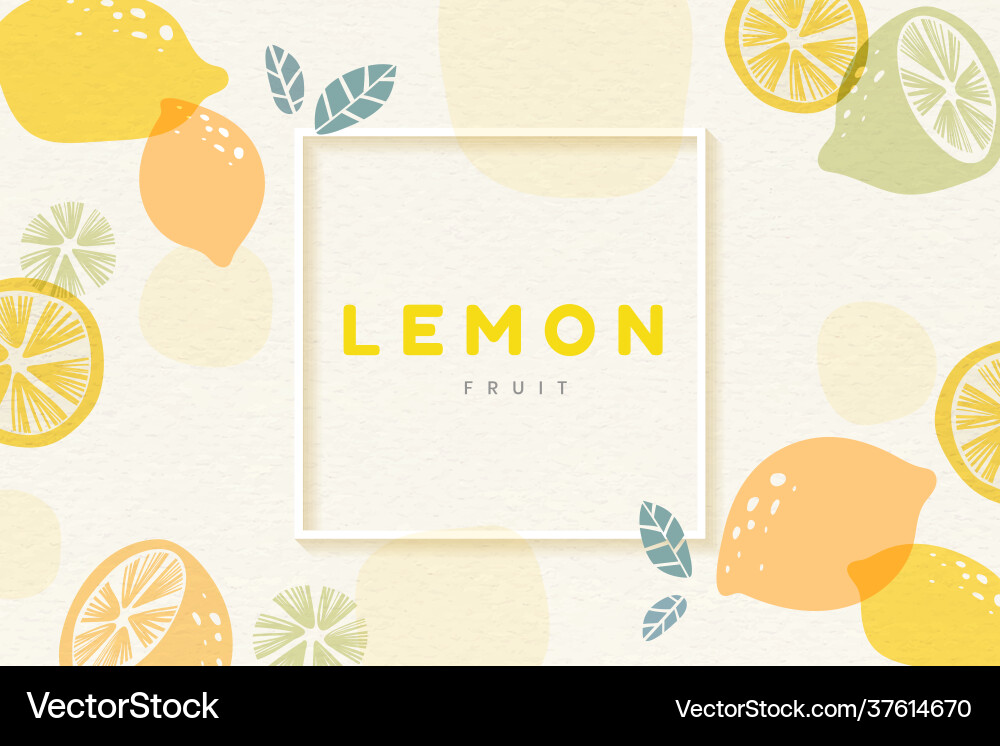 Lemon patterned frame Vector Image