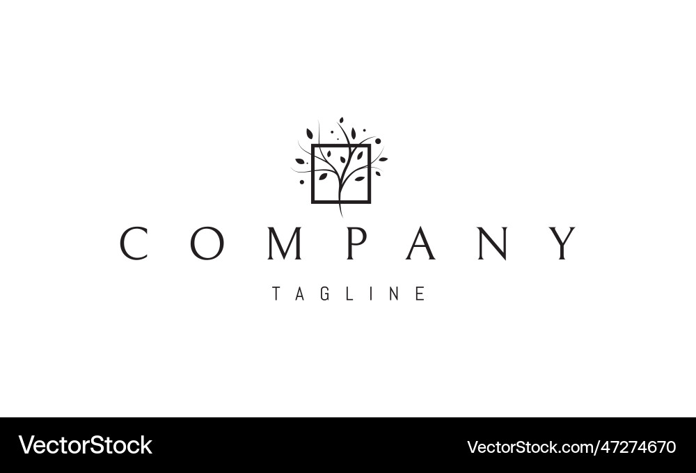 Logo on which an abstract image of a tree Logo on which an abstract image of a tree vector image