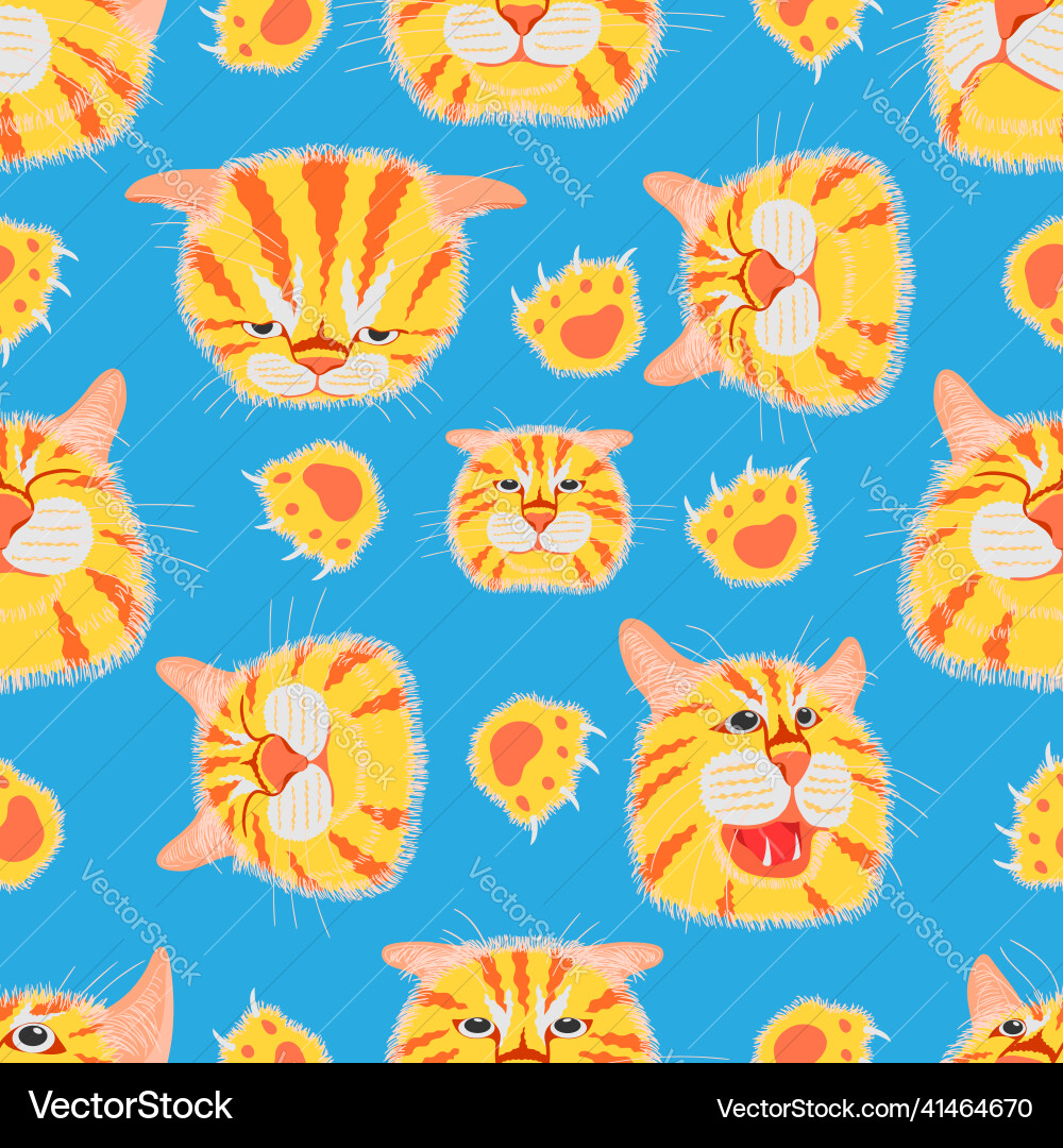 Nahtloses Musterset von verschiedenen Element Katze Nahtloses Musterset von verschiedenen Element Katze vektorbild