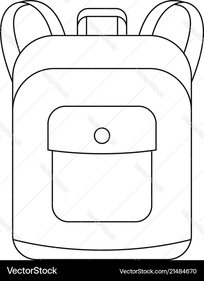 Notebook backpack icon outline style Vector Image