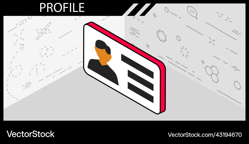 Profile isometric design icon web 3d colorful Profile isometric design icon web 3d colorful vector image
