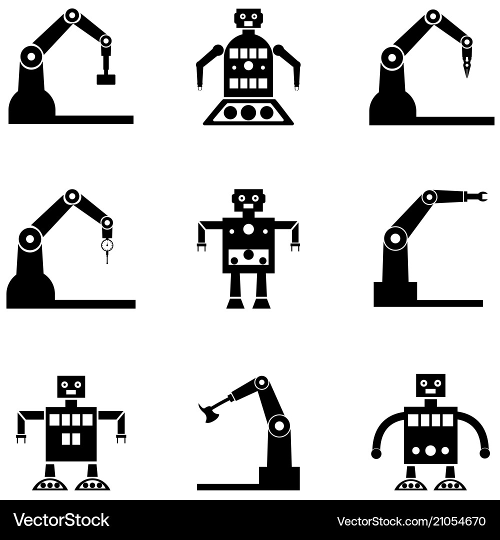 Robot icon set vector image
