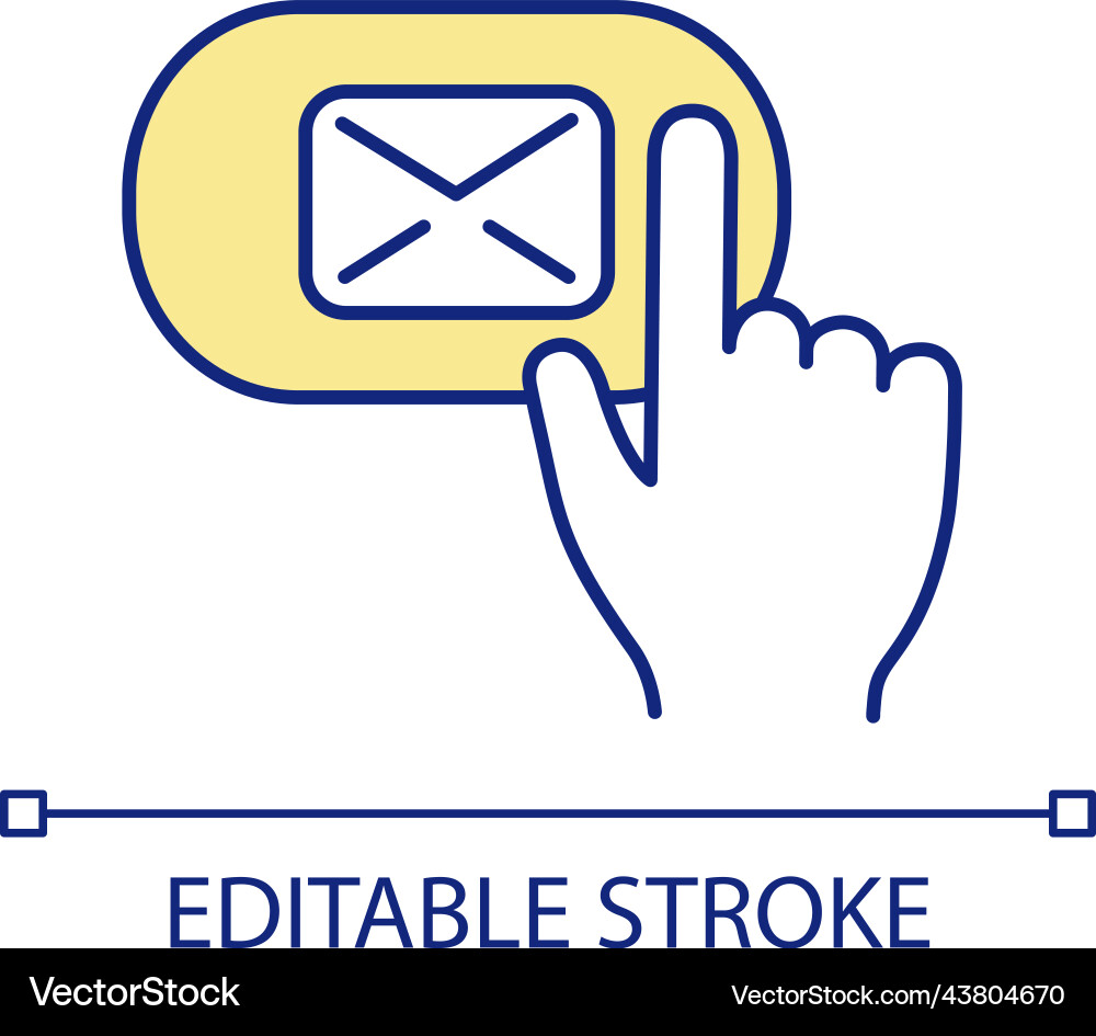 Sending electronic message rgb color icon Sending electronic message rgb color icon Vector Image