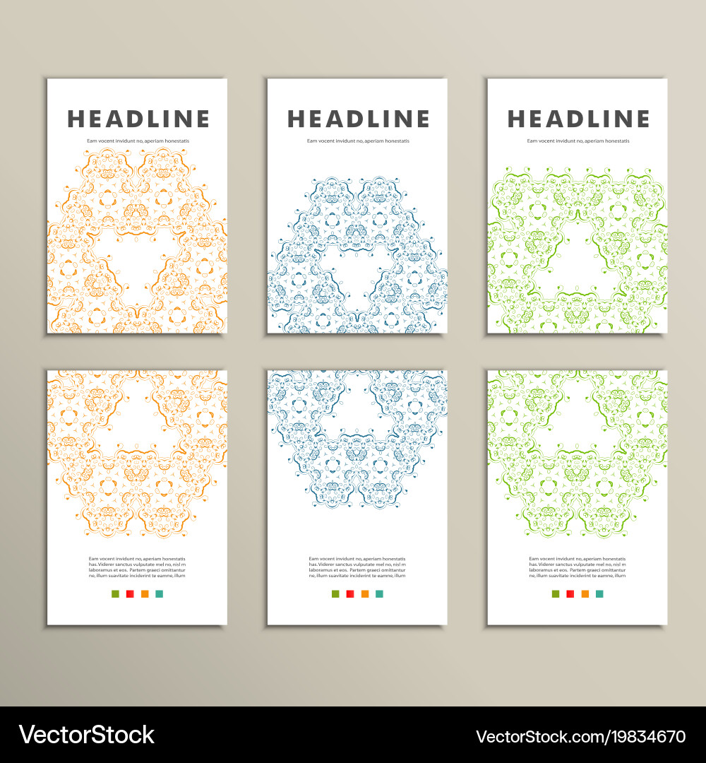 Set with abstract pattern vector image