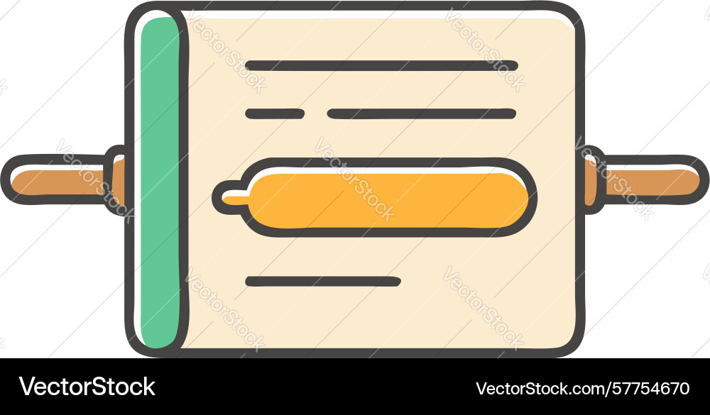 Unrolling document icon content revelation and vector image