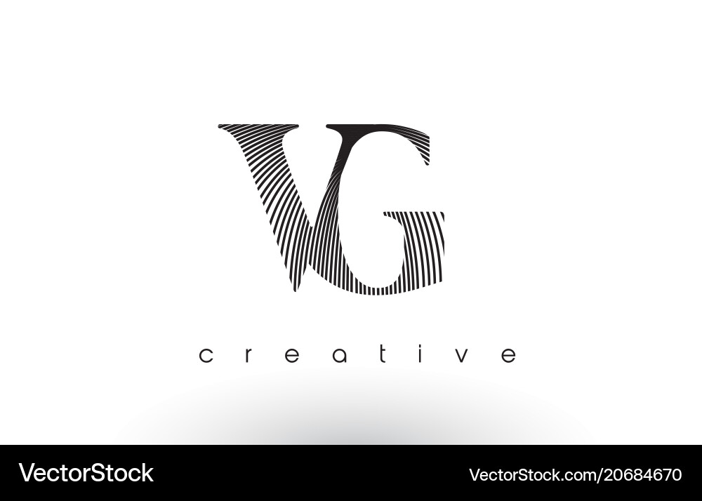 Vg logo design with multiple lines and black Vector Image