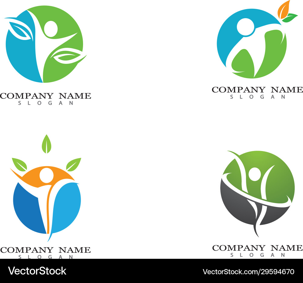 Wellness logo template icon Wellness logo template icon Vector Image