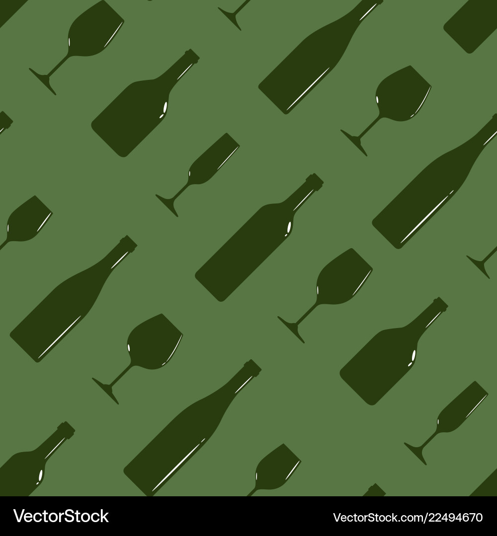 Wine Bottles Seamless Pattern vector image