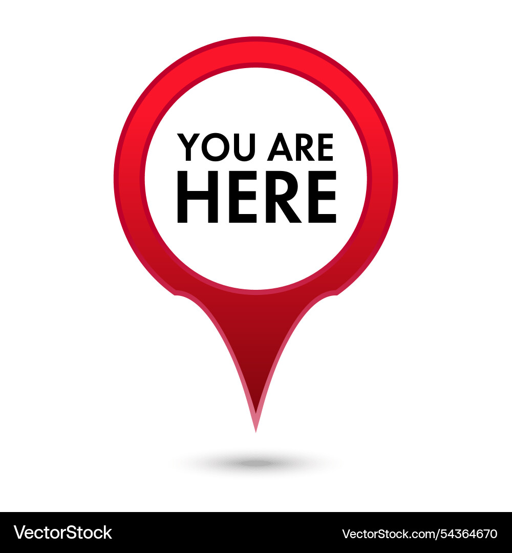 You are here map pointer icon red color You are here map pointer icon red color vector image