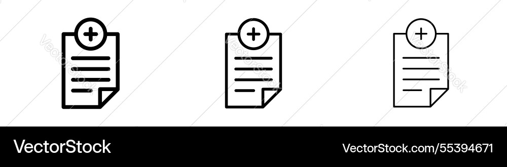 Add document icons in three different stroke lines Add document icons in three different stroke lines vector image