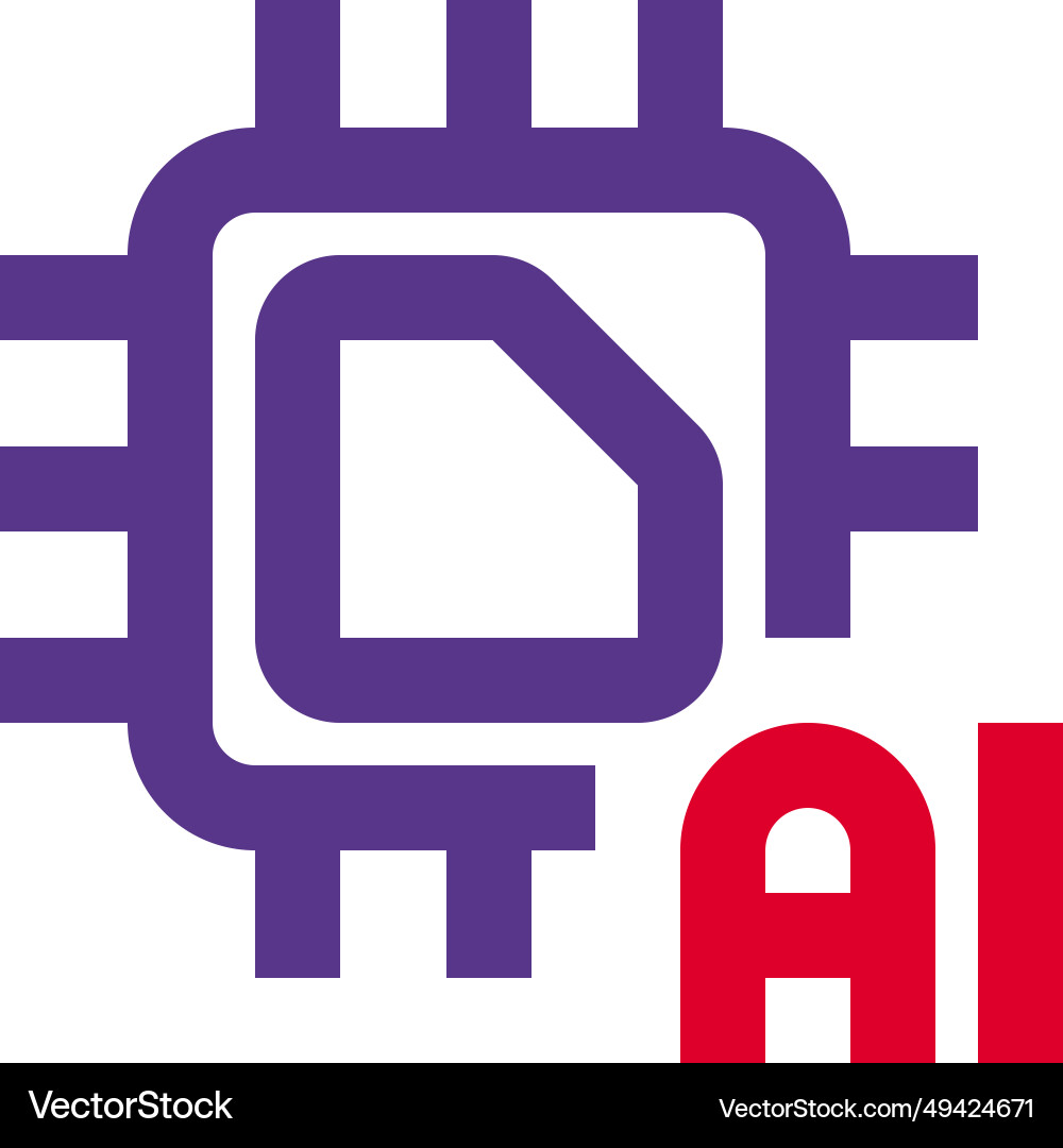 Ai chip with high computing power Vector Image