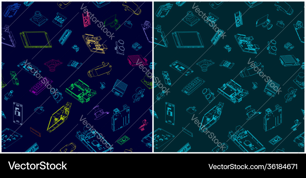 Arduino hardware seamless pattern Arduino hardware seamless pattern vector image