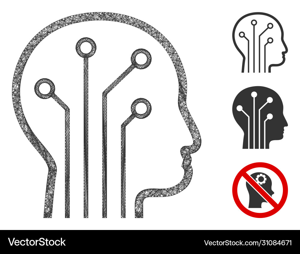 Artificial intelligence polygonal web mesh Artificial intelligence polygonal web mesh vector image