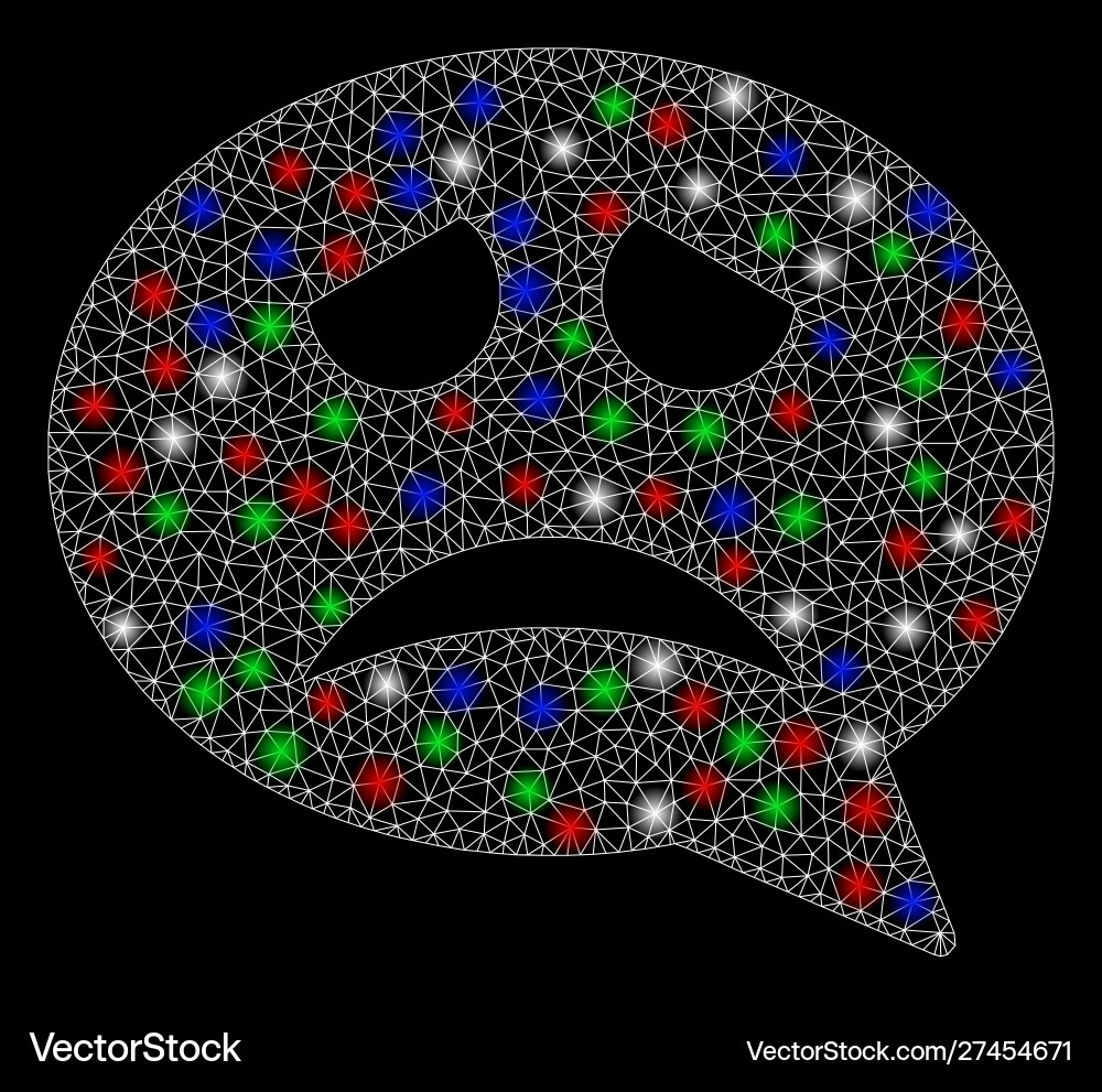 Bright mesh network problem smiley message Bright mesh network problem smiley message vector image