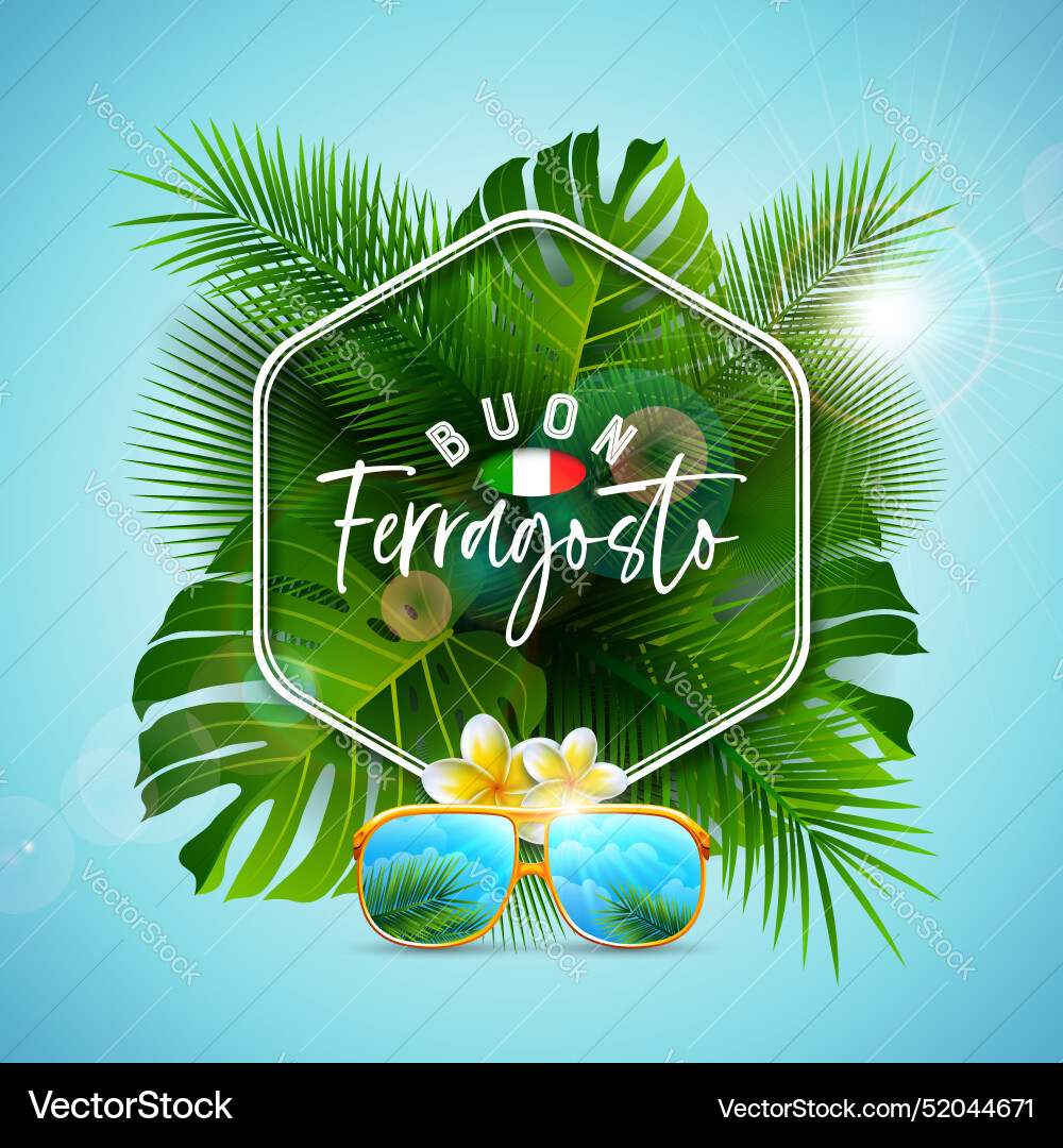 Buon ferragosto italienisch Sommerferienfest Buon ferragosto italienisch Sommerferienfest vektorbild