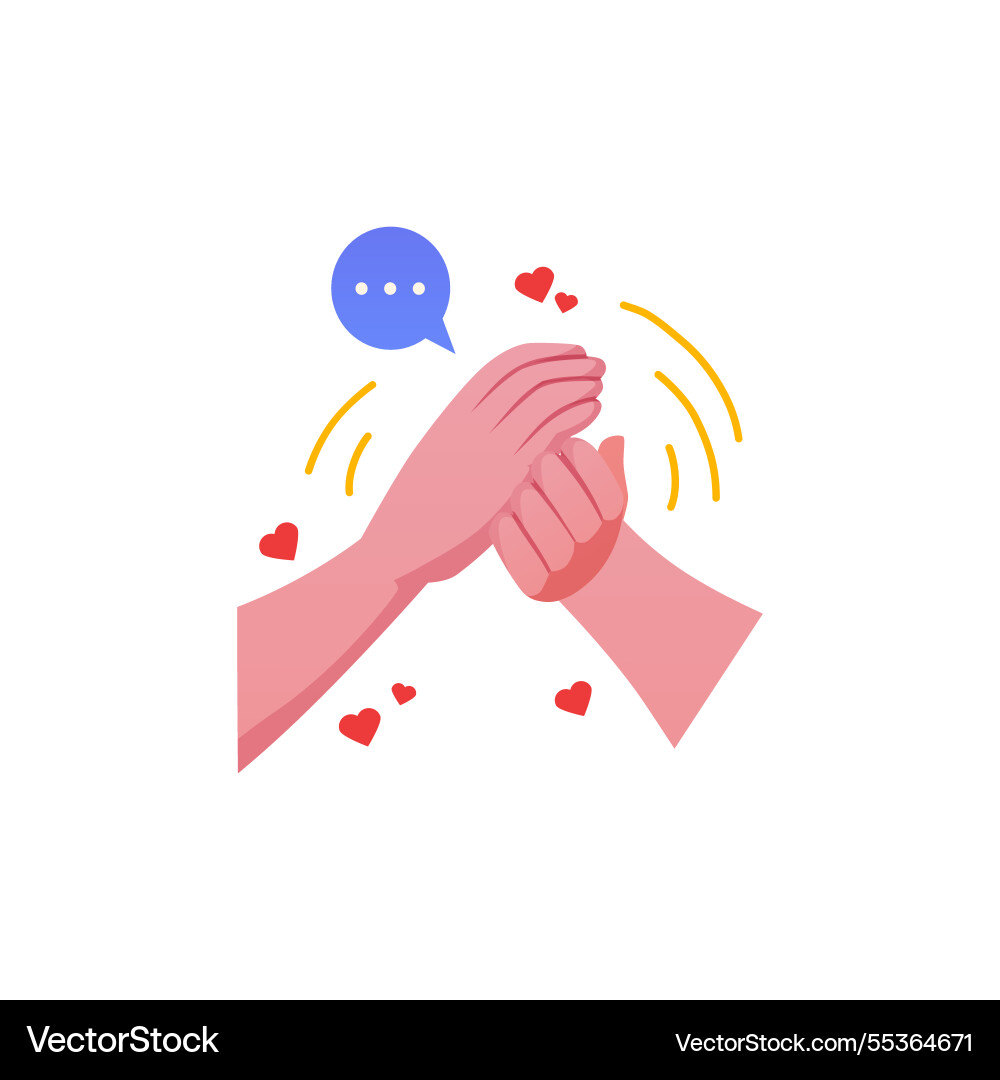 Clapping hands gesture with round dialog box Clapping hands gesture with round dialog box vector image