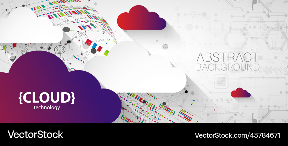 Cloud computing concept abstract technology Cloud computing concept abstract technology vector image