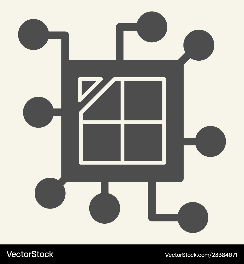 Cpu chip solid icon processor Vector Image