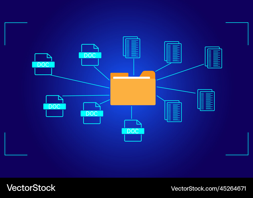Document management system concept folder Document management system concept folder Vector Image