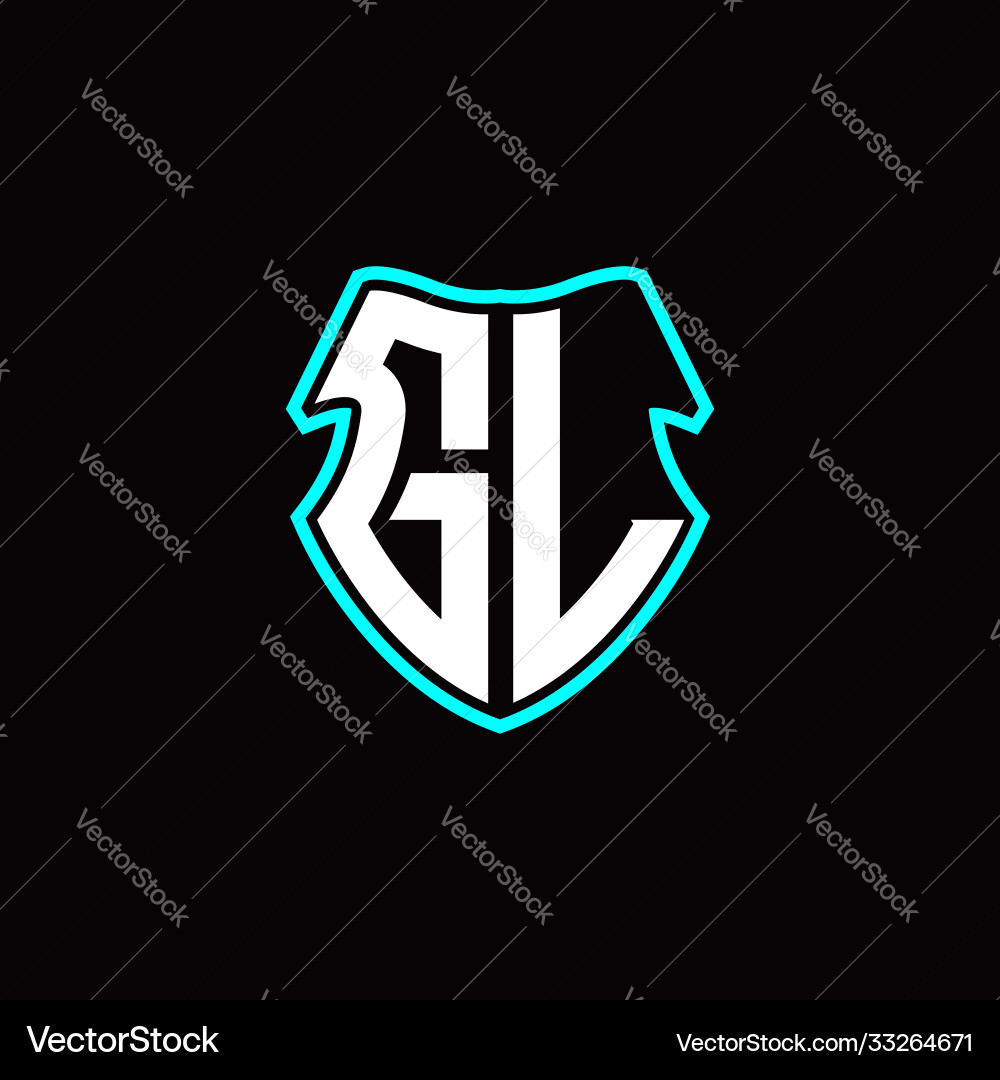 G l initial logo design with a shield shape G l initial logo design with a shield shape vector image