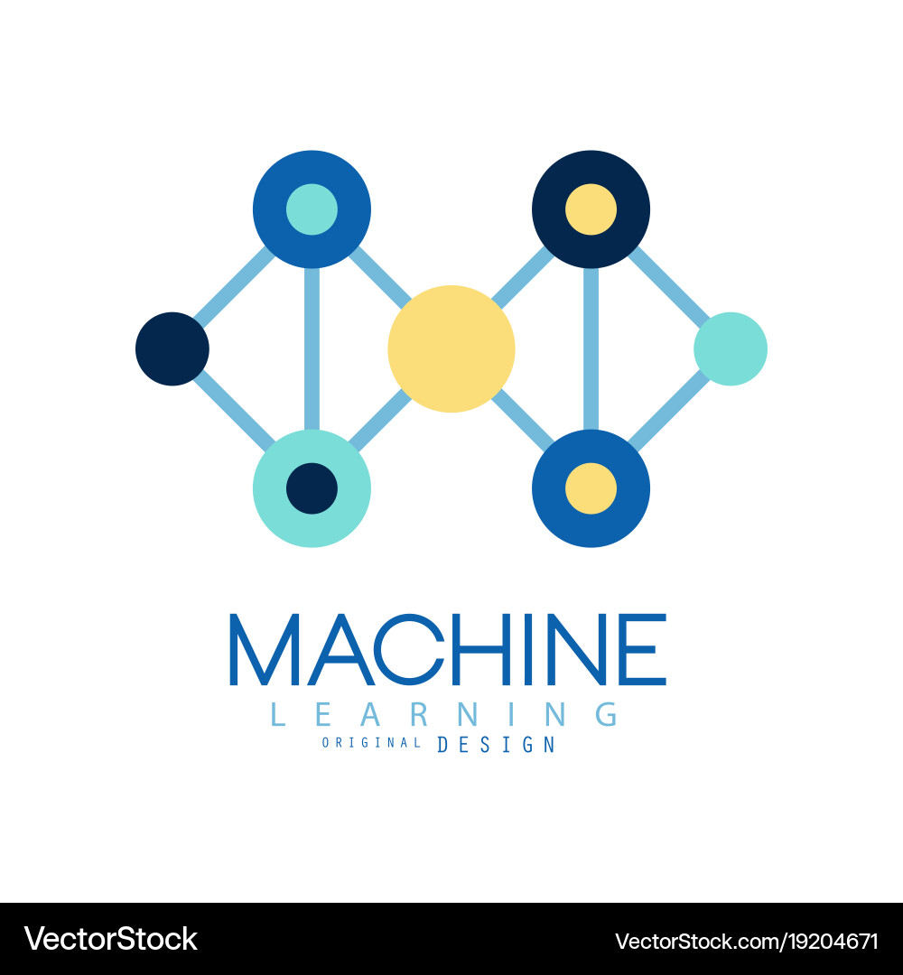 Geometric machine learning logo data mining vector image