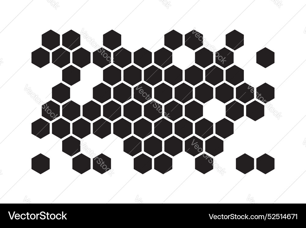 Hexagon grid icon in flat style hexagonal Vector Image