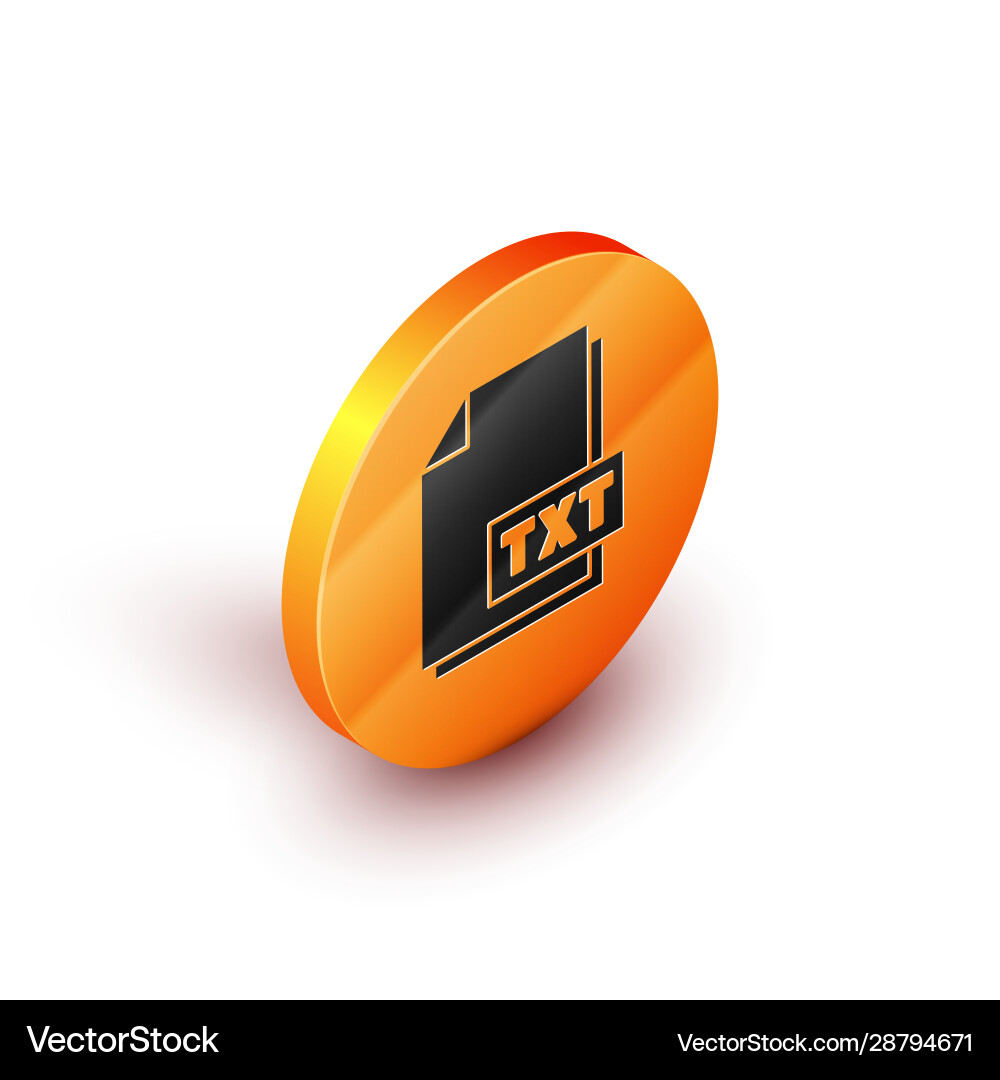 Isometric txt file document download button Isometric txt file document download button vector image