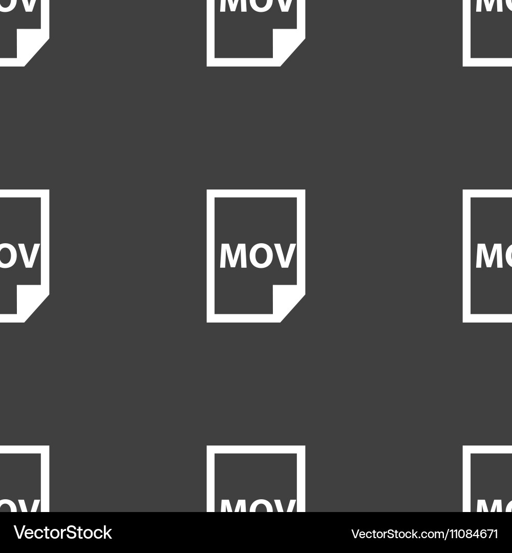 Mov file format icon sign seamless pattern vector image