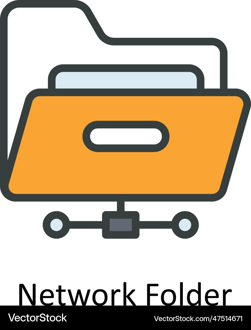 Network folder fill outline icon design i Vector Image
