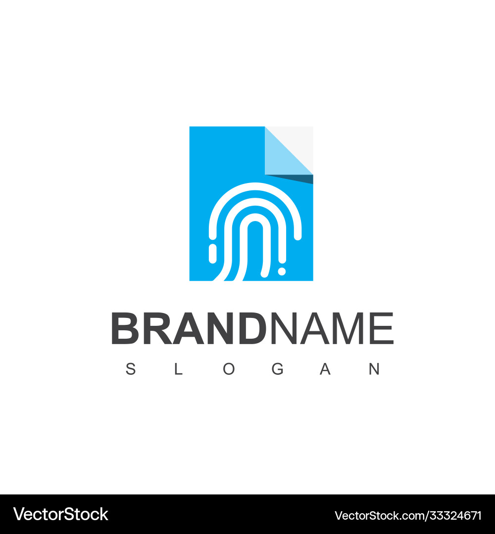 Secure document logo with finger print symbol Vector Image