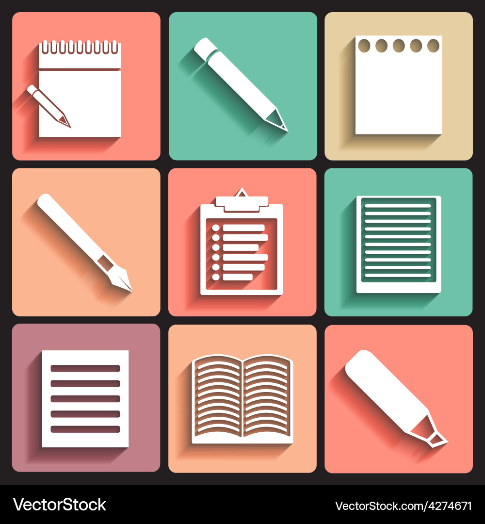 Set of flat icons for web and mobile Vector Image