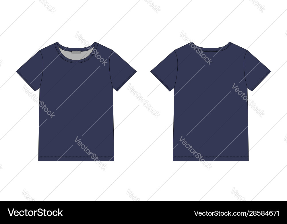 Technical sketch unisex t shirt in blue colors Technical sketch unisex t shirt in blue colors vector image