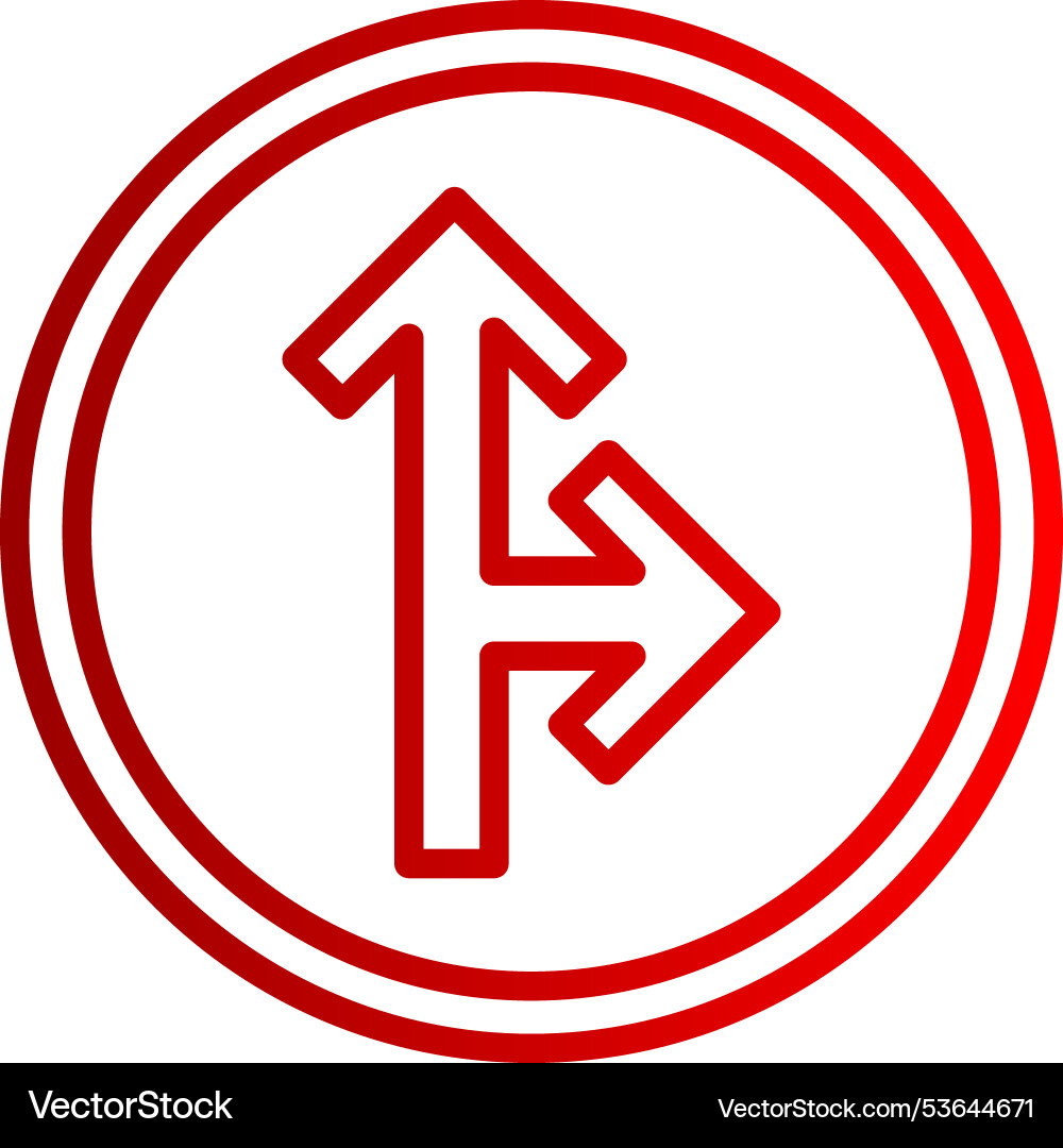 Top right arrow line gradient icon Vector Image