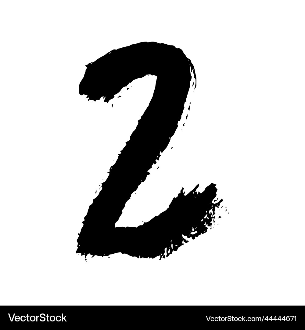 Two 2 second number numerical mathematics digit vector image