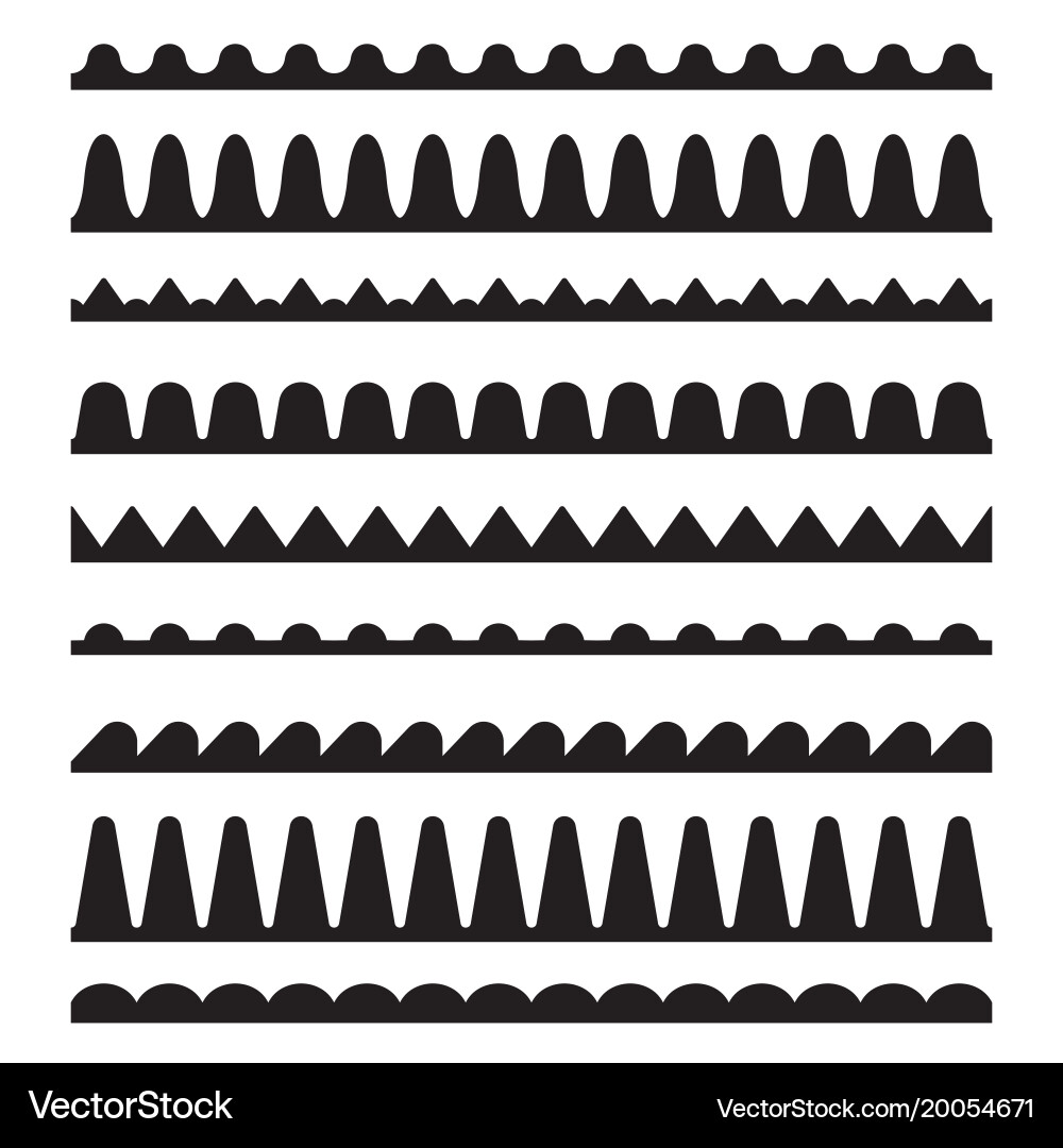 Zigzag Wave Border Collection vector image
