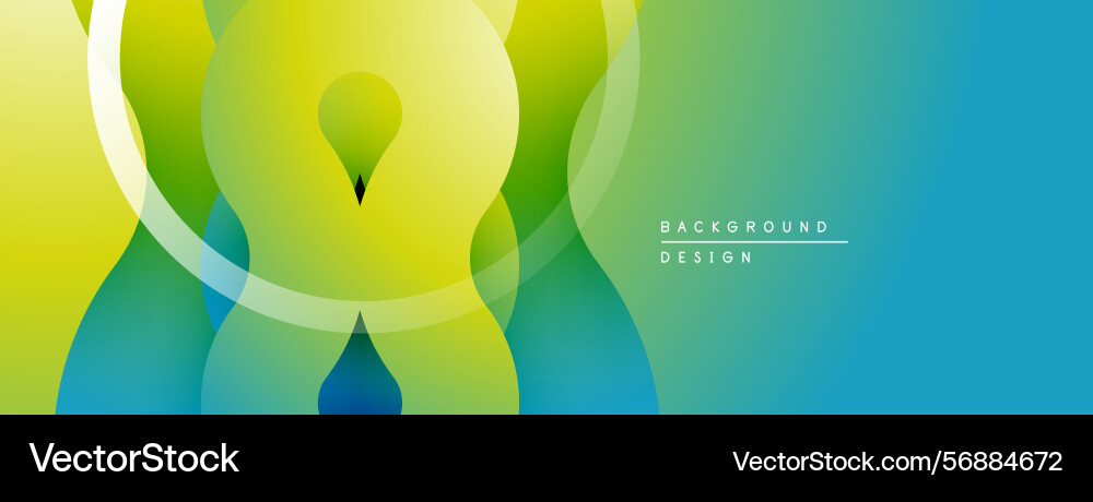 Abstract gradients blend forming overlapping Vector Image