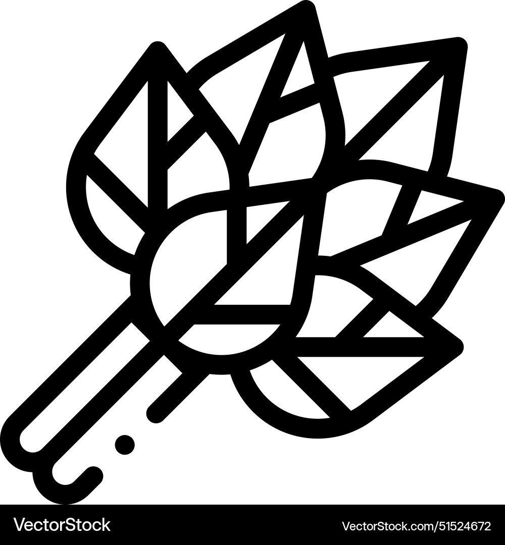 Birch whisk icon thin linear style design Birch whisk icon thin linear style design vector image