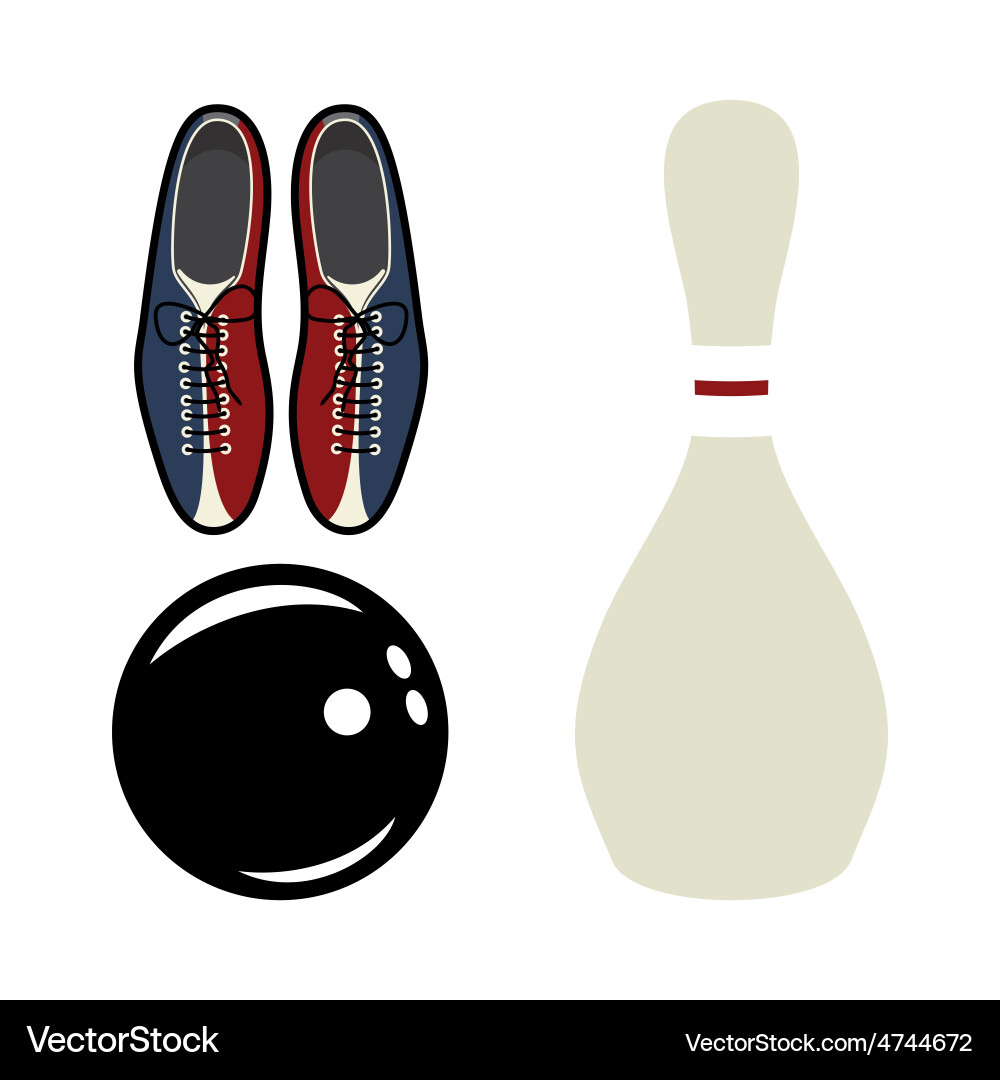 Bowling set2 resize vector image