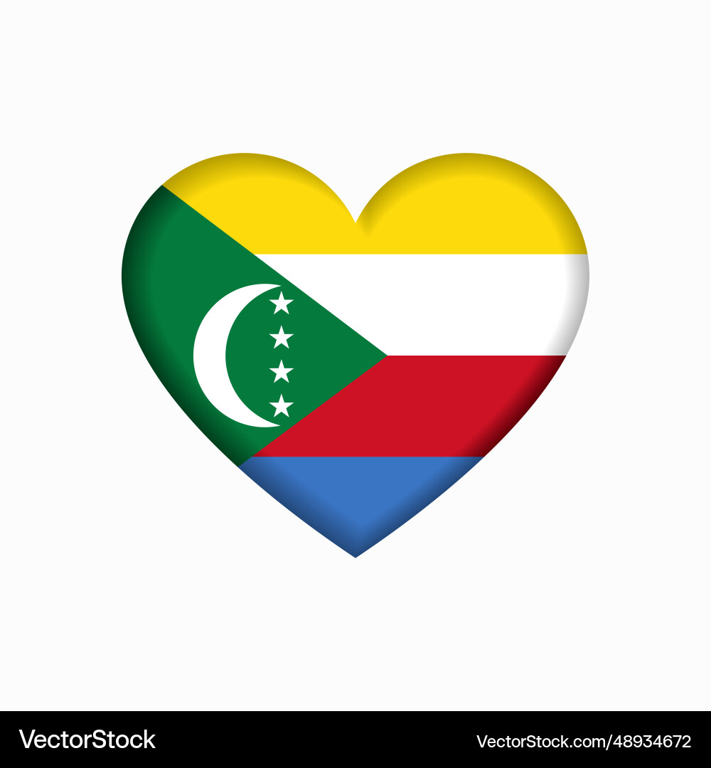 Comoros Flag Heart Symbol Vector Image