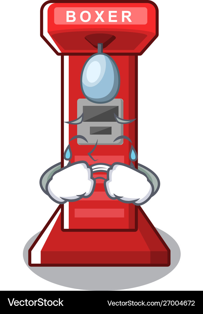 Crying boxing game machine in character Crying boxing game machine in character Vector Image