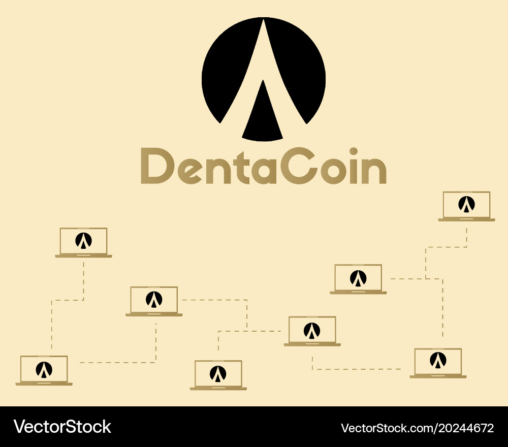 Dentacoin blockchain networking style background vector image