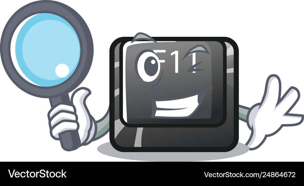 Detective f11 button in character shape Detective f11 button in character shape vector image