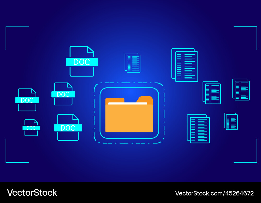 Document management system concept folder Document management system concept folder Vector Image
