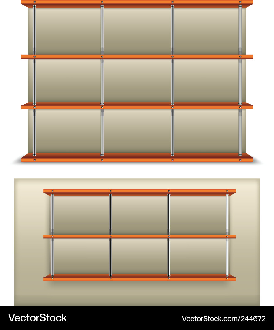 Empty Bookshelf Vector Image