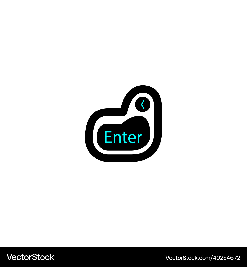 Enter button flat icon simple style send symbol vector image