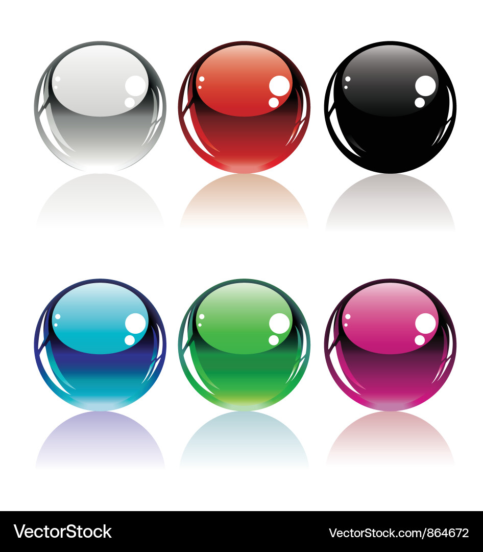 Glossy buttons set Vector Image