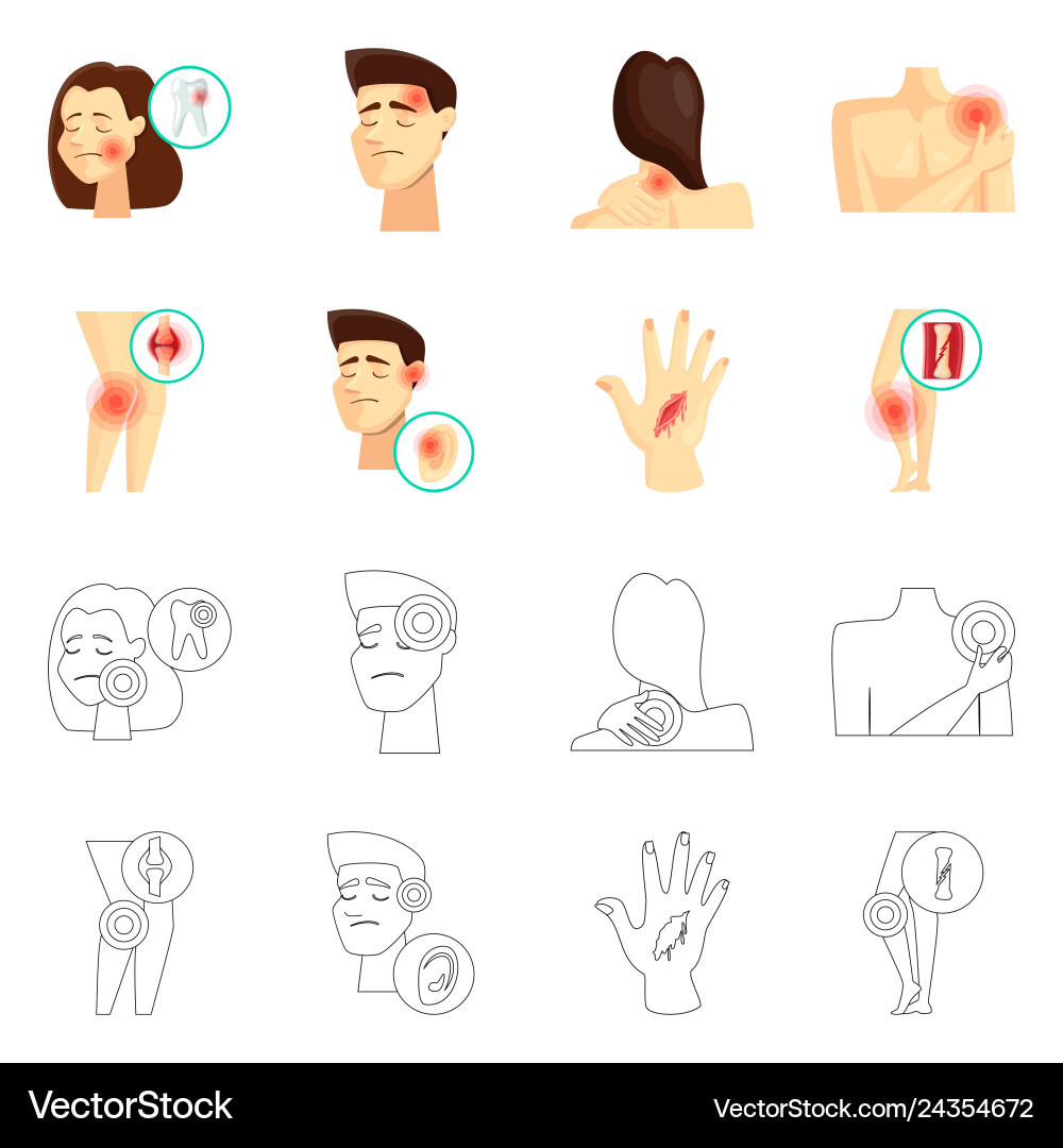 Isolated object of hospital and rendering sign Isolated object of hospital and rendering sign vector image