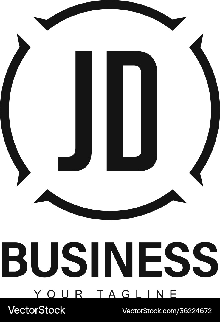 Jd initial a logo design with abstract style Jd initial a logo design with abstract style vector image